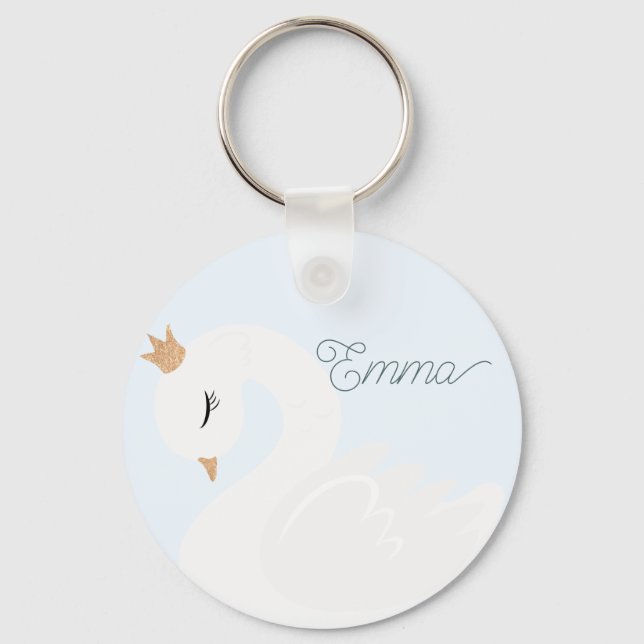 The Crowned Swan Keychain (Front)
