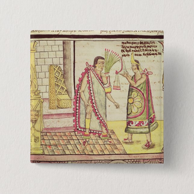 The Crowning of Montezuma II 2 Inch Square Button (Front)