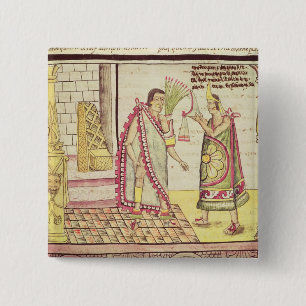 The Crowning of Montezuma II 2 Inch Square Button
