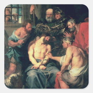 The Crowning with Thorns, 1618-20 Square Sticker