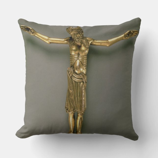 The Crucified Christ, French, second half of 12th Throw Pillow (Front)