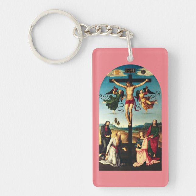 The Crucified Christ with the Virgin Mary Keychain (Front)