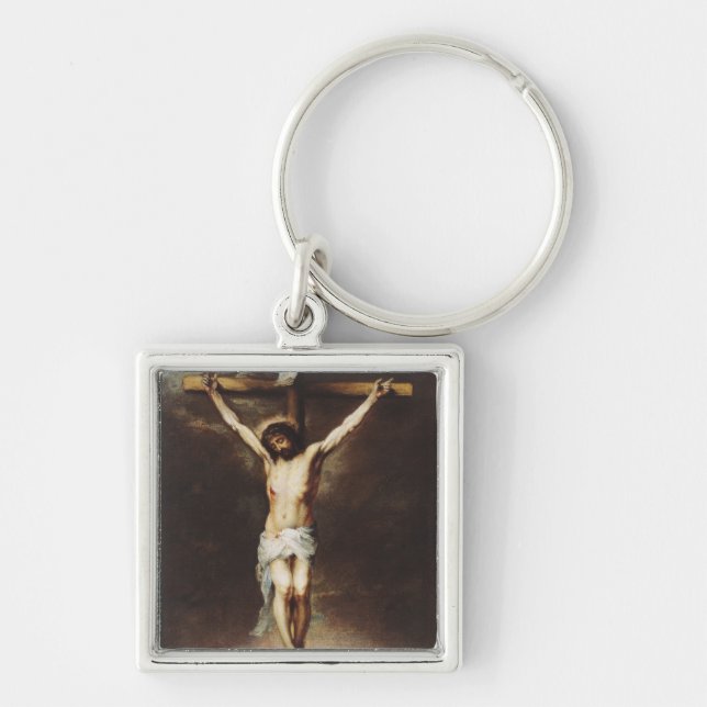 The Crucifixion by Bartolome Esteban Murillo Keychain (Front)