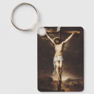 The Crucifixion by Bartolome Esteban Murillo Keychain