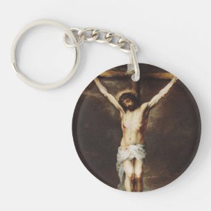 The Crucifixion by Bartolome Esteban Murillo Keychain