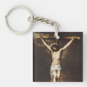 The Crucifixion by Bartolome Esteban Murillo Keychain