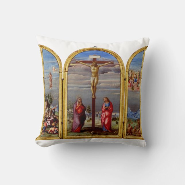 The Crucifixion by Francesco Granacci Throw Pillow (Front)