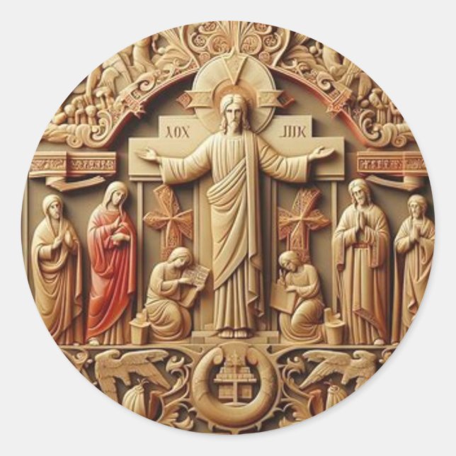 The Crucifixion Classic Round Sticker (Front)