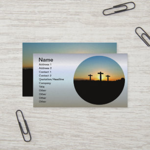 The Crucifixion Crosses at Sunset Business Card