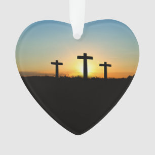 The Crucifixion Crosses at Sunset Ornament