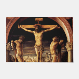 The Crucifixion of Jesus by Vincenzo Foppa - 1456  Doormat