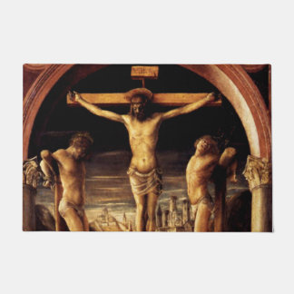The Crucifixion of Jesus by Vincenzo Foppa - 1456  Doormat