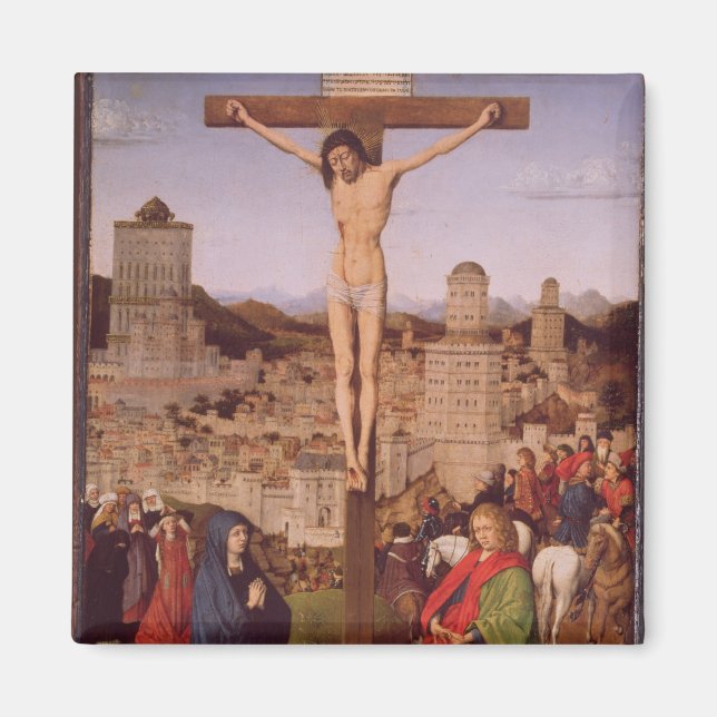 The Crucifixion (oil on panel) Magnet (Front)