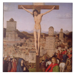 The Crucifixion (oil on panel) Tile