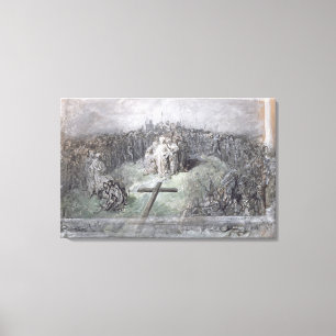 The Crucifixion (w/c and gouache on paper) Canvas Print