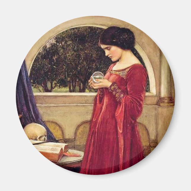 "The Crystal Ball" by John William Waterhouse Magnet (Front)
