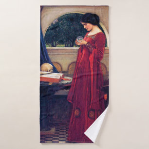 The Crystal Ball, John William Waterhouse Bath Towel