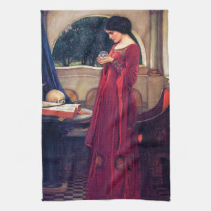 The Crystal Ball, John William Waterhouse Kitchen Towel