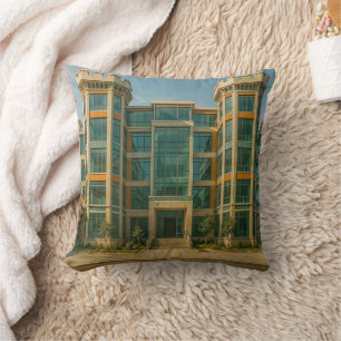 The Crystal Citadel Castle Throw Pillow