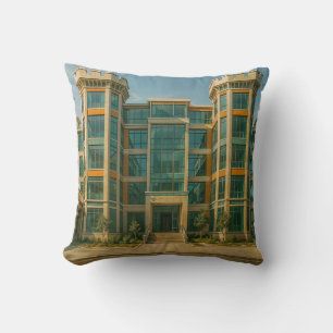 The Crystal Citadel Castle Throw Pillow