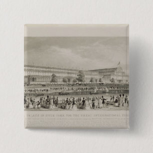 The Crystal Palace in Hyde Park for the Great Inte 2 Inch Square Button