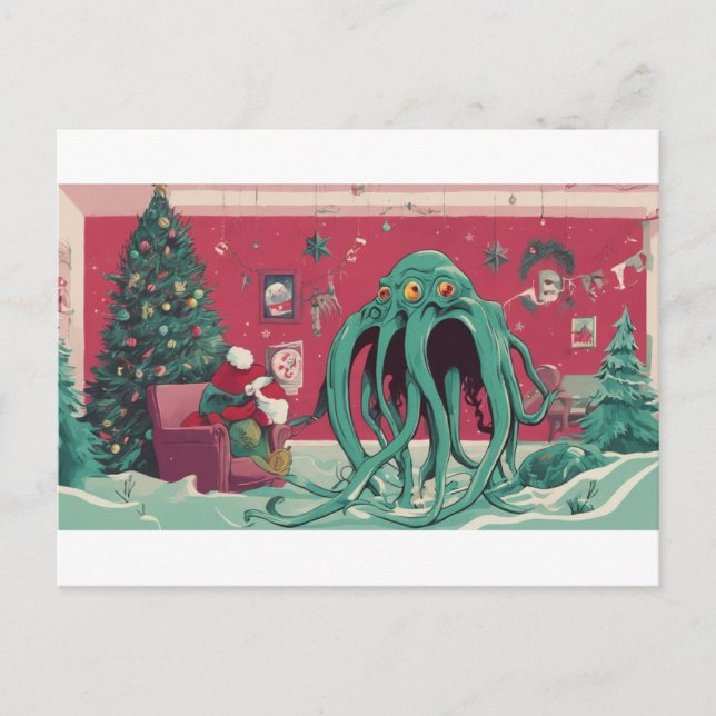 The Cthulhu Spirits of Christmas Postcard (Front)