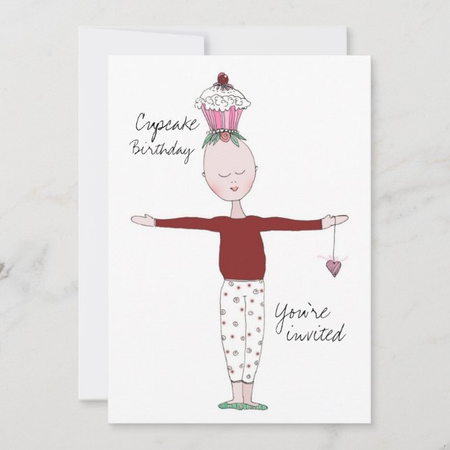 The Cupcake Birthday Invitation Template (Front)