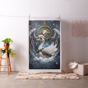 The Curious Clockwork Swan Fabric
