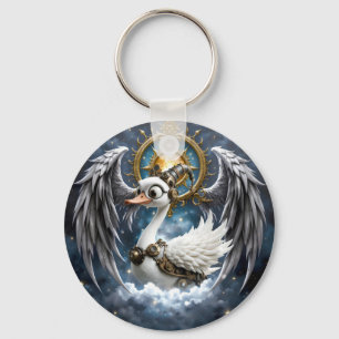 The Curious Clockwork Swan. Keychain