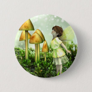 The Curious Fairy - Fairy and Toadstools 2 Inch Round Button
