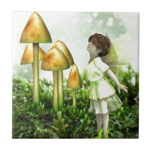 The Curious Fairy - Fairy and Toadstools Tile