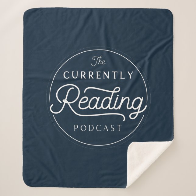 The Currently Reading Sherpa Throw - Navy (Front)