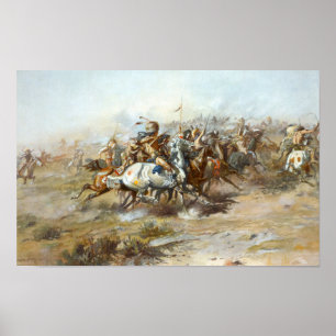 The Custer Fight Battle Charles Marion Russell  Poster