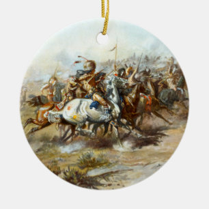 The Custer Fight Battle of Little Bighorn Russell Ceramic Ornament