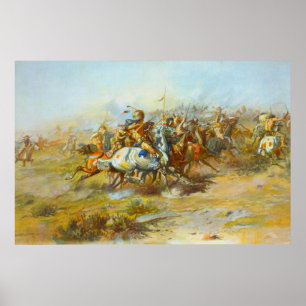 The Custer Fight Charles Marion Russell 1903 Poster