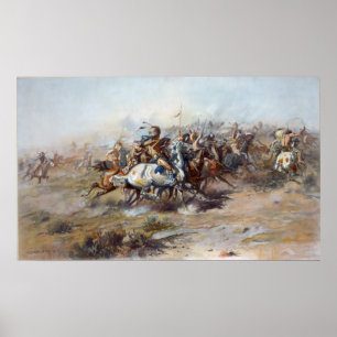 The Custer fight Poster