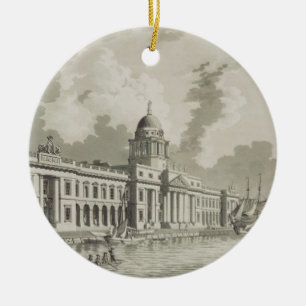 The Custom House, Dublin, 1792 (engraving) Ceramic Ornament
