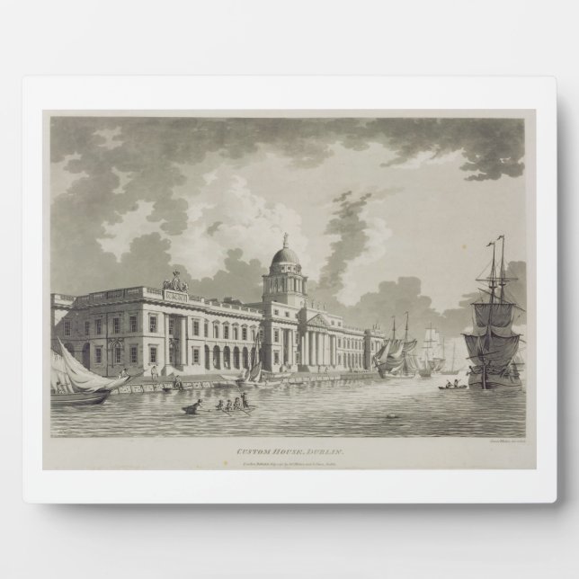 The Custom House, Dublin, 1792 (engraving) Plaque (Front)