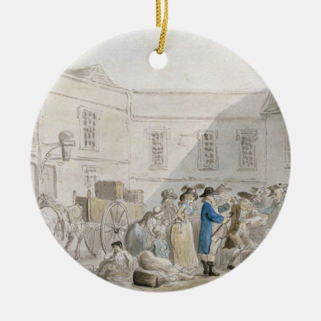 The Customs House at Boulogne (w/c with pen and gr Ceramic Ornament (Front)