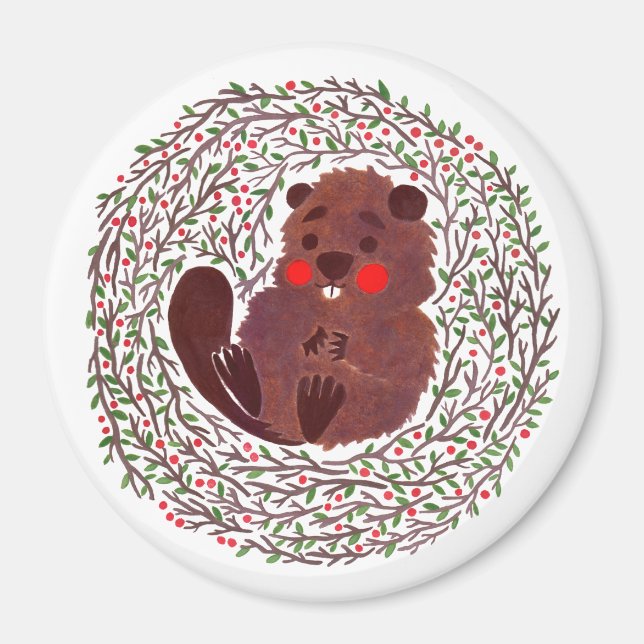 The Cute Baby Beaver Magnet (Front)