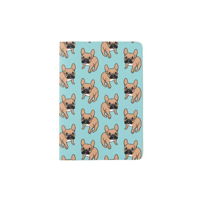The Cute Black Mask Fawn Frenchie Needs Attention Passport Holder (Front)
