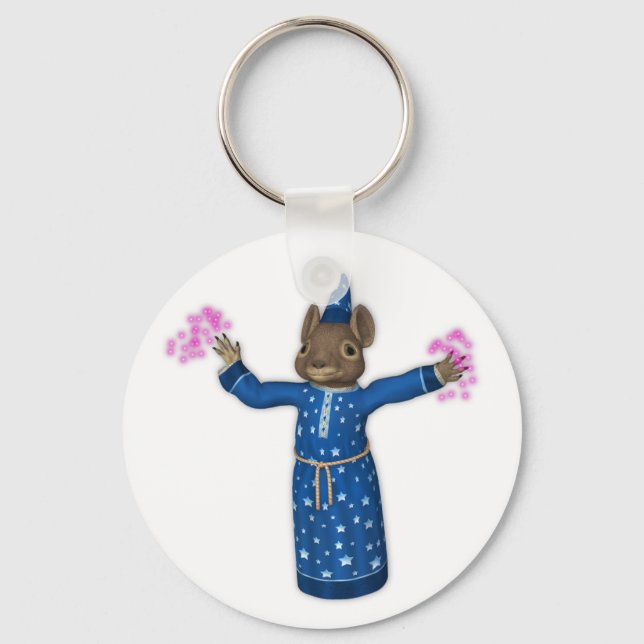 The Cute Cartoon Wizard Mouse Keychain (Front)