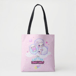 The cute cotton candy sheep tote bag