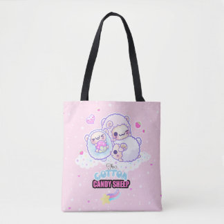 The cute cotton candy sheep tote bag