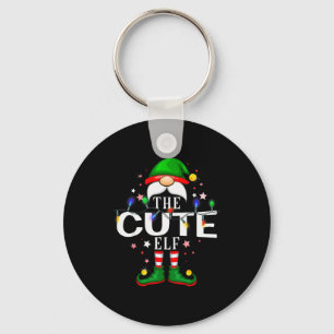 The Cute Elf Christmas Family Pajama Party Keychain