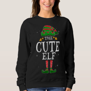 The Cute Elf Group Matching Family Christmas Girl  Sweatshirt