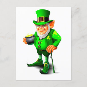 THE CUTE LEPRECHAUN  HOLIDAY POSTCARD