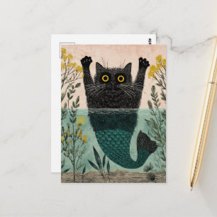 The Cute Mermaid Kitty Postcard