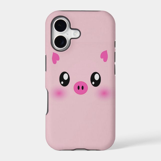 the cute pink pig case iphone (Back)