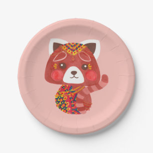 The Cute Red Panda Paper Plate